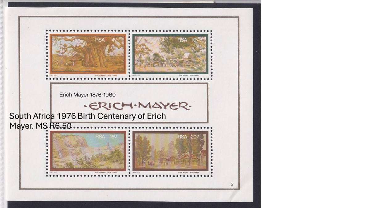 South Africa 1976 Birth Centenary of Erich Mayer. MS R6.50