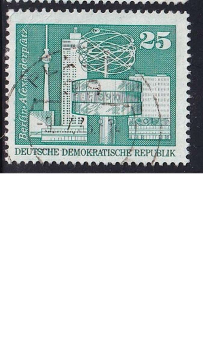 1973 Berlin Buildings - Fisherman's Island & World Clock, Alexander Square, ddr.