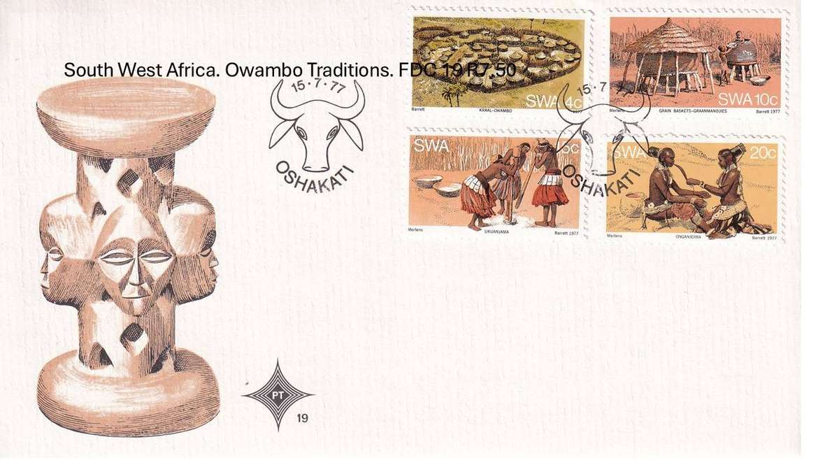 South West Africa. Owambo Traditions. FDC 19 R7.50