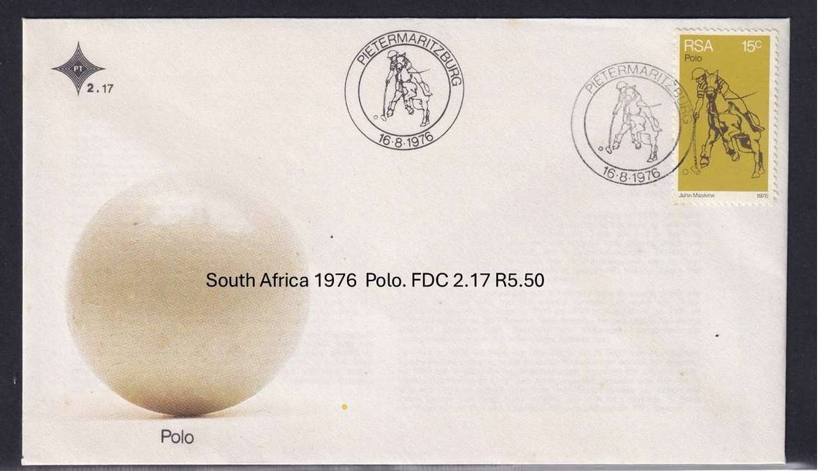 South Africa 1976  Polo. FDC 2.17 R5.50