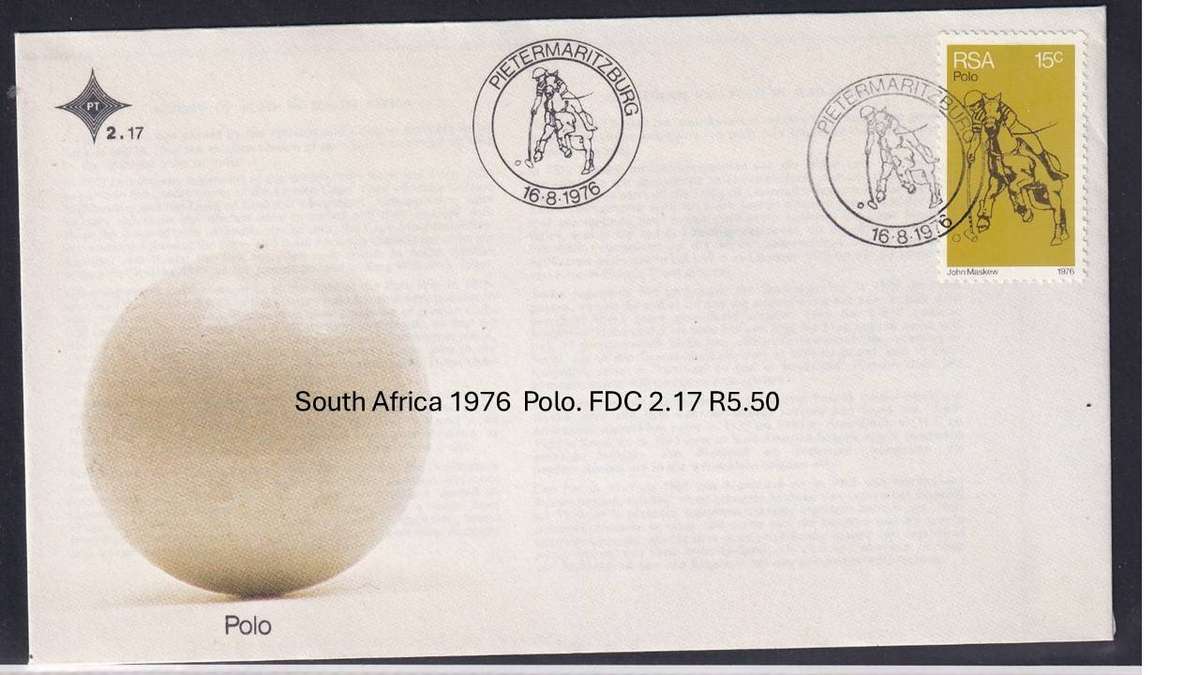 South Africa 1976  Polo. FDC 2.17 R5.50
