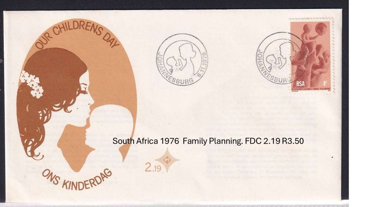 South Africa 1976  Family Planning. FDC 2.19 R3.50