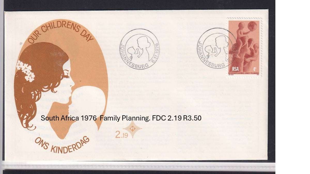 South Africa 1976  Family Planning. FDC 2.19 R3.50
