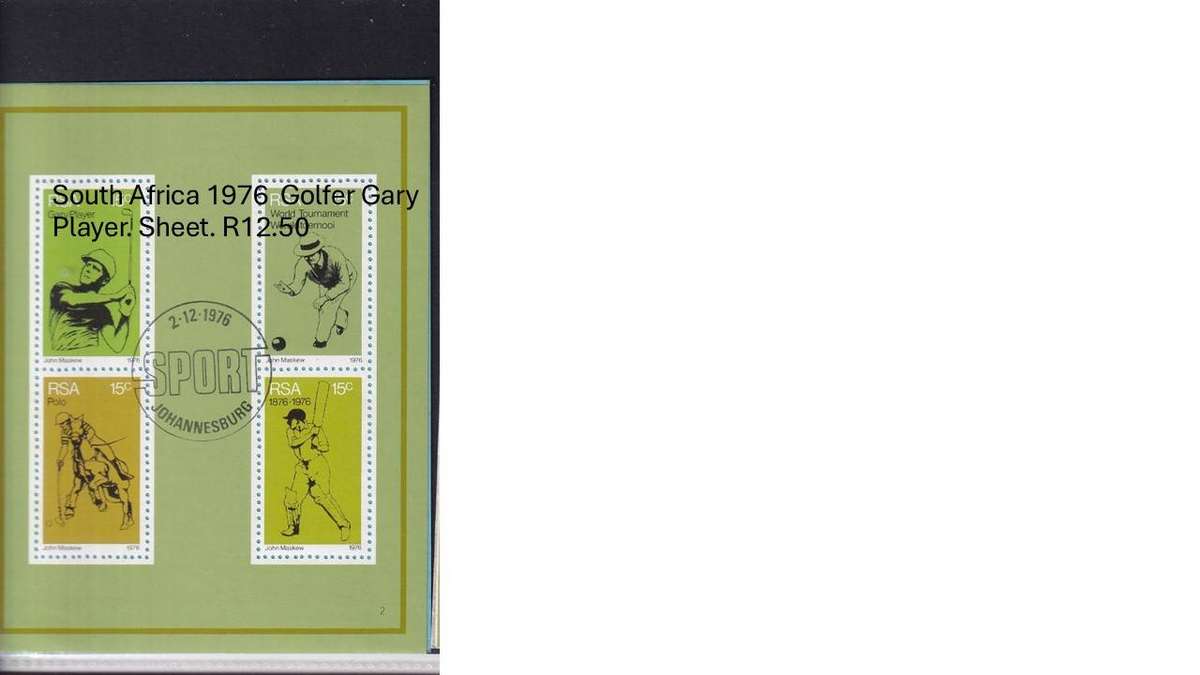 South Africa 1976  Golfer Gary Player. Sheet. R12.50