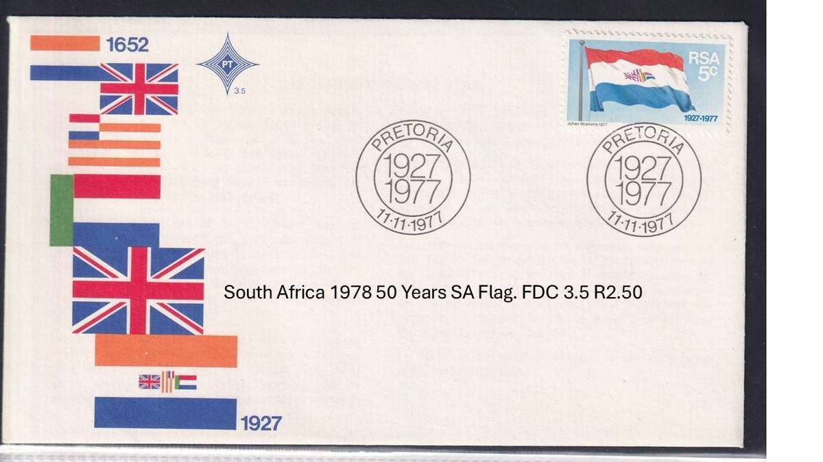 South Africa 1978 50 Years SA Flag. FDC 3.5 R2.50