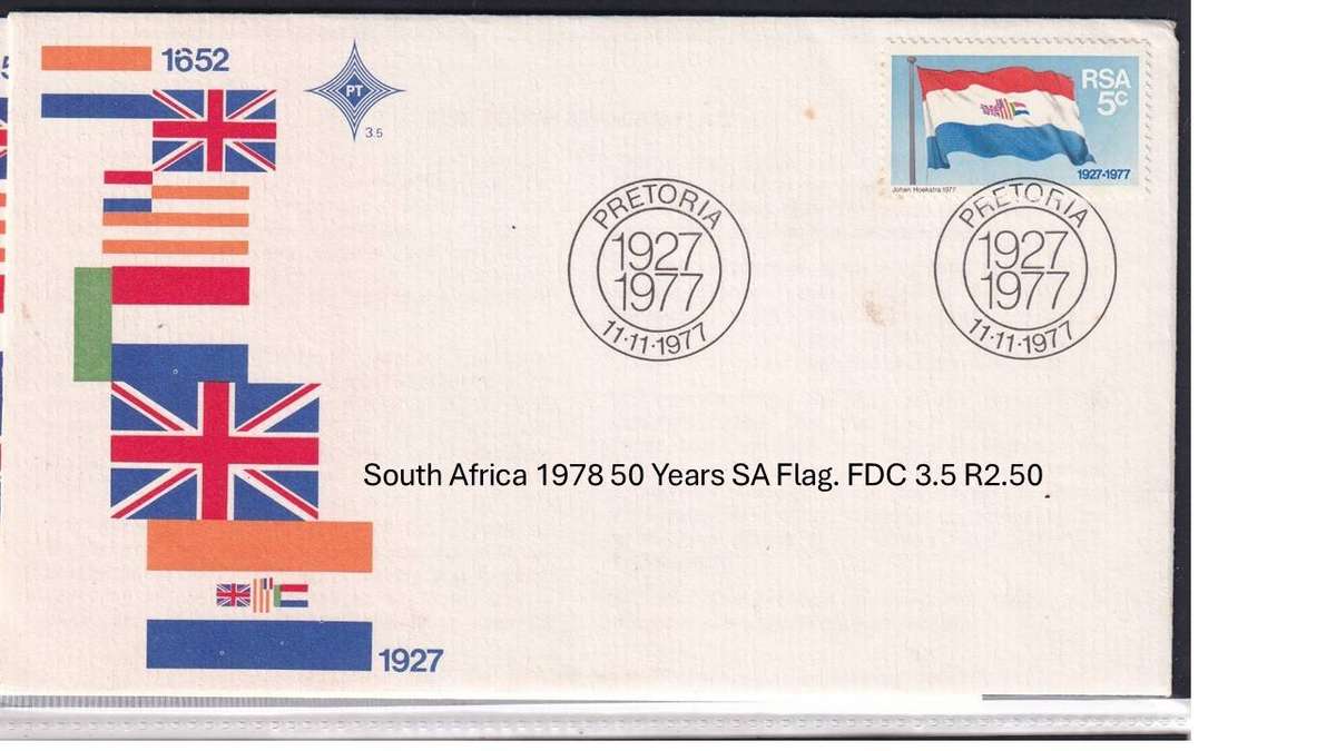 South Africa 1978 50 Years SA Flag. FDC 3.5 R2.50