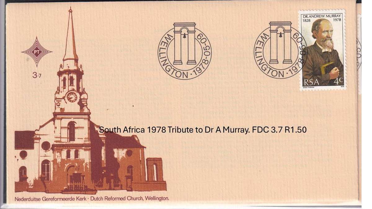 South Africa 1978 Tribute to Dr A Murray. FDC 3.7 R1.50