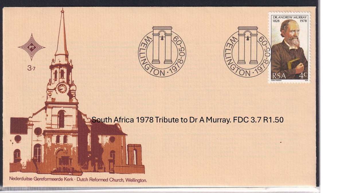 South Africa 1978 Tribute to Dr A Murray. FDC 3.7 R1.50