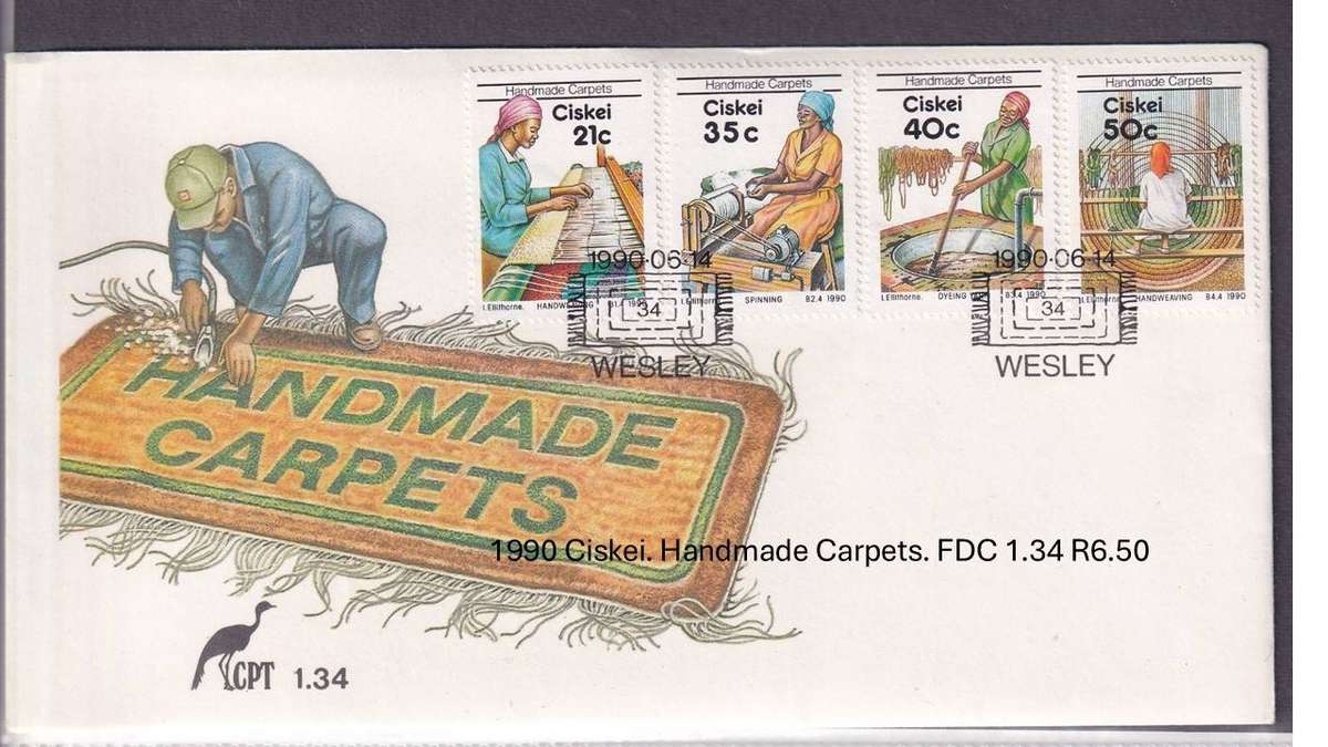 1990 Ciskei. Handmade Carpets. FDC 1.34 R6.50