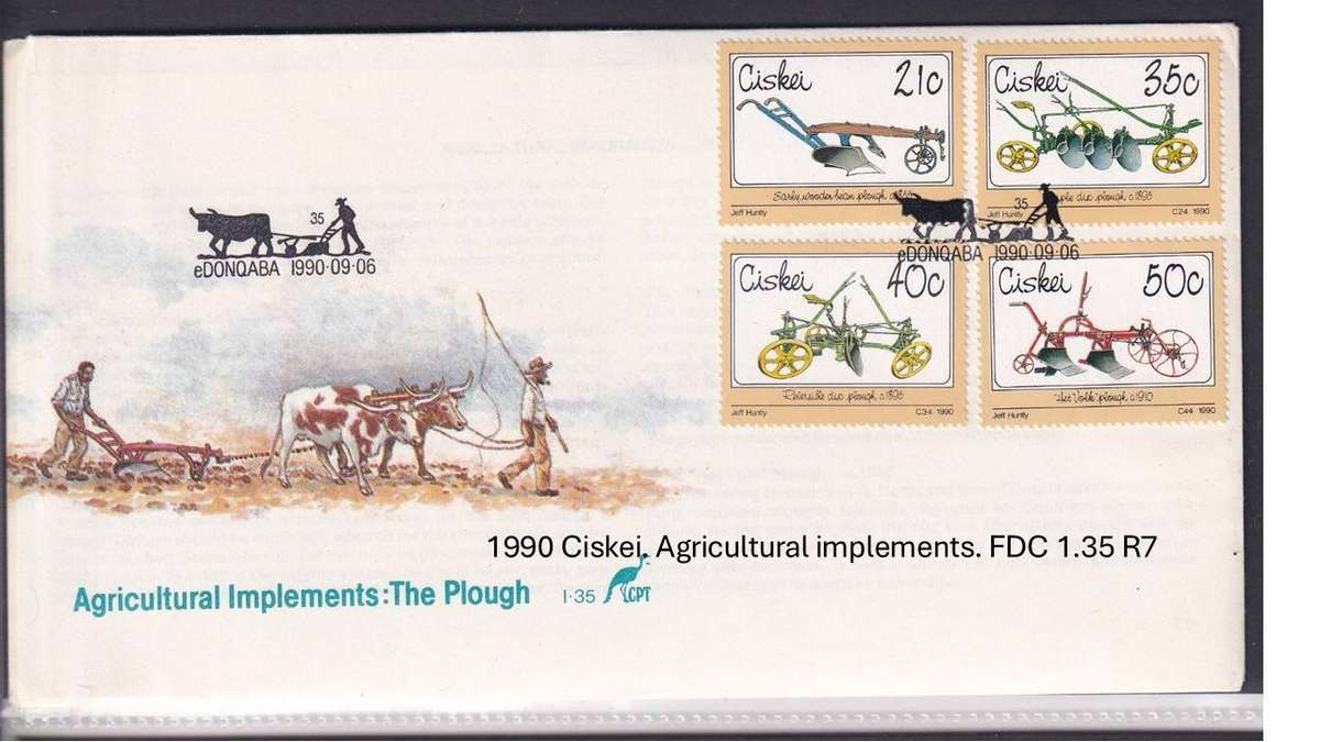 1990 Ciskei. Agricultural implements. FDC 1.35 R7