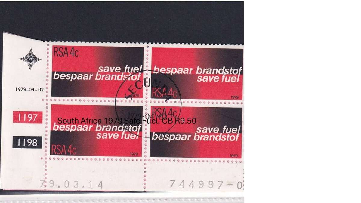 South Africa 1979 Safe Fuel. CB R9.50