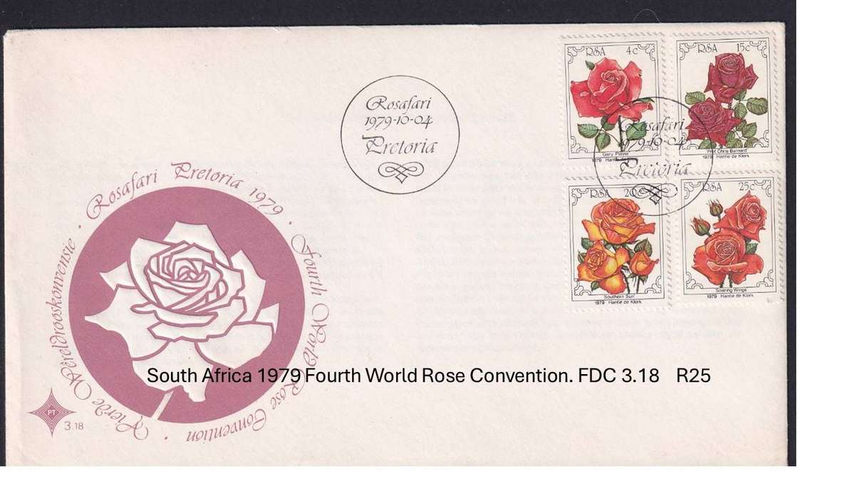 South Africa 1979 Fourth World Rose Convention. FDC 3.18    R25