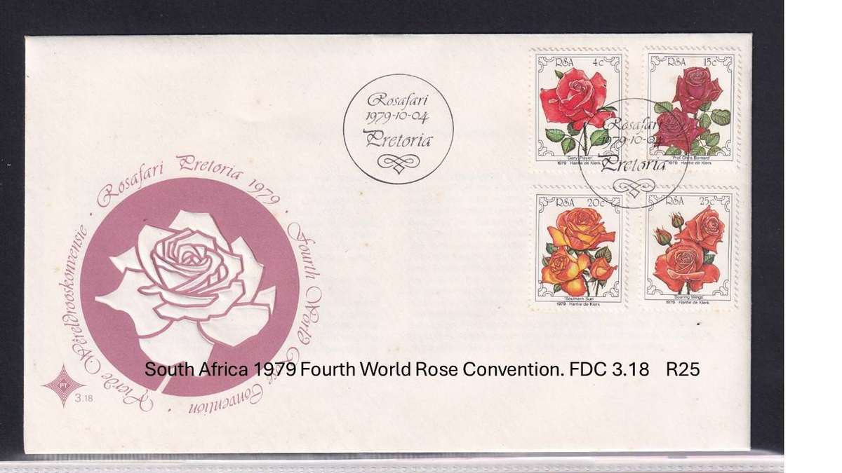 South Africa 1979 Fourth World Rose Convention. FDC 3.18    R25