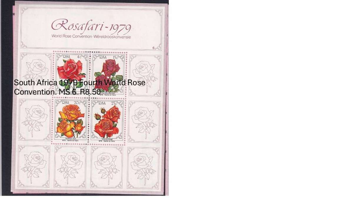 South Africa 1979 Fourth World Rose Convention. MS 6  R8.50