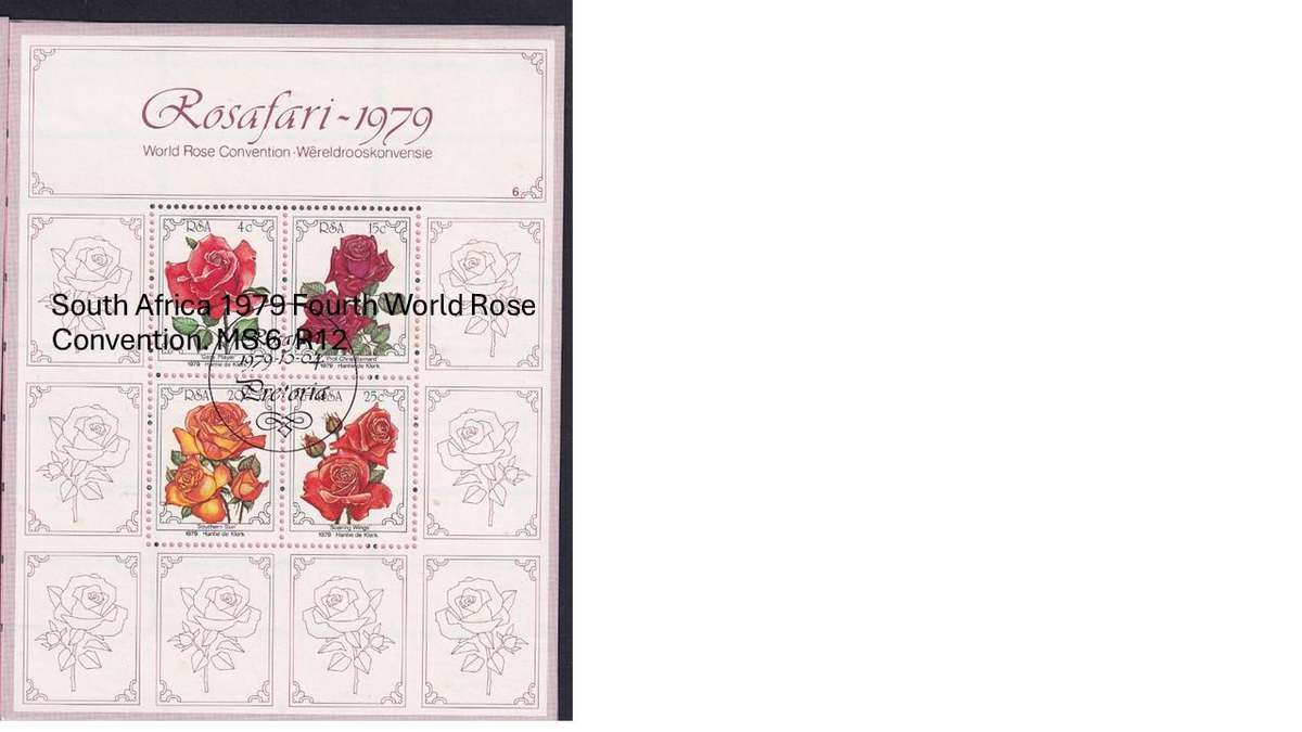 South Africa 1979 Fourth World Rose Convention. MS 6  R12