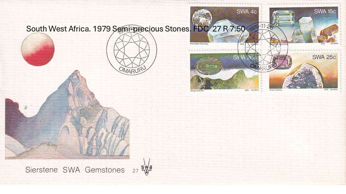South West Africa. 1979 Semi-precious Stones. FDC  27 R 7.50