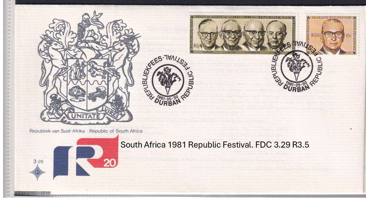 South Africa 1981 Republic Festival. FDC 3.29 R3.5