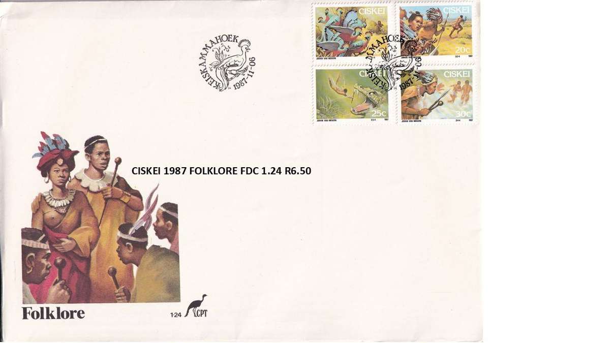 CISKEI 1987 FOLKLORE FDC 1.24 R6.50