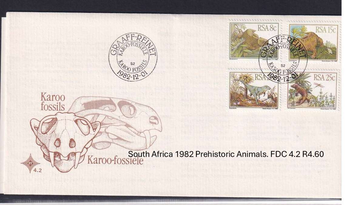 South Africa 1982 Prehistoric Animals. FDC 4.2 R4.60