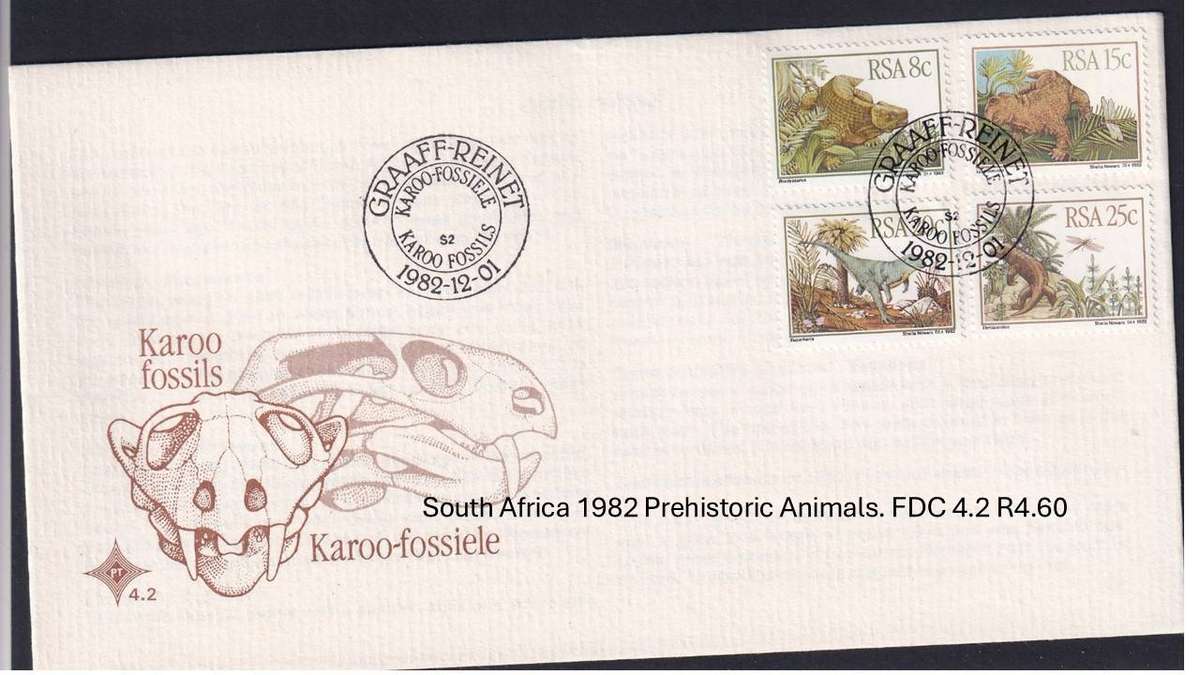 South Africa 1982 Prehistoric Animals. FDC 4.2 R4.60