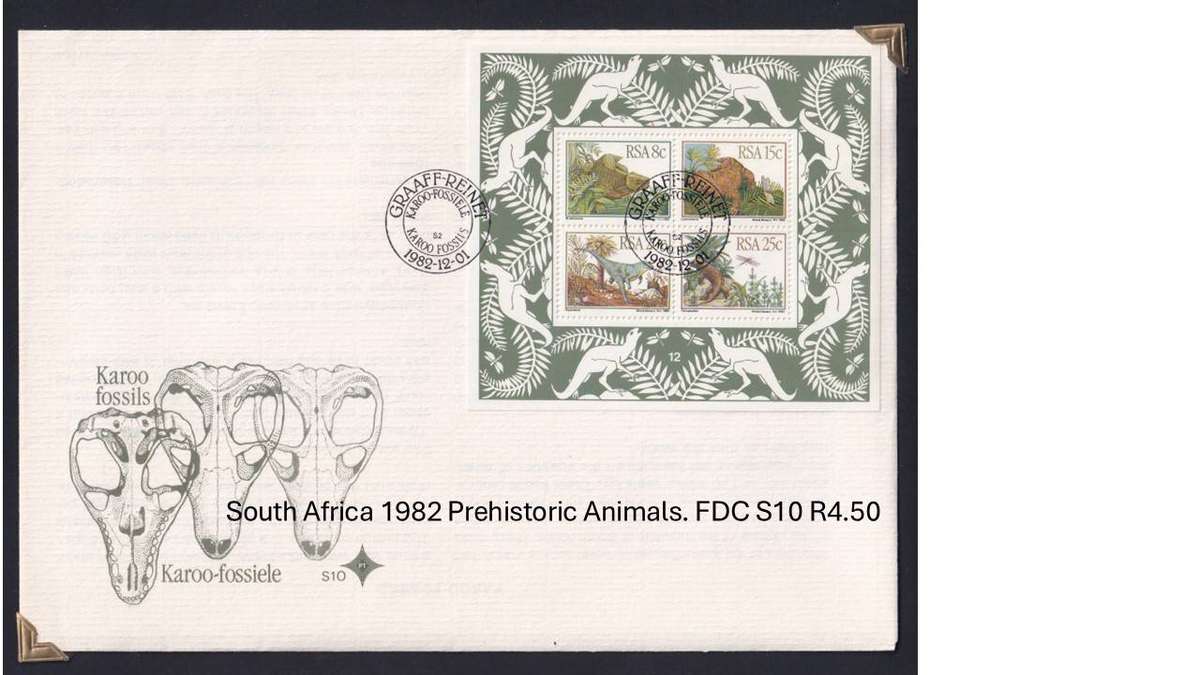 South Africa 1982 Prehistoric Animals. FDC S10 R4.50