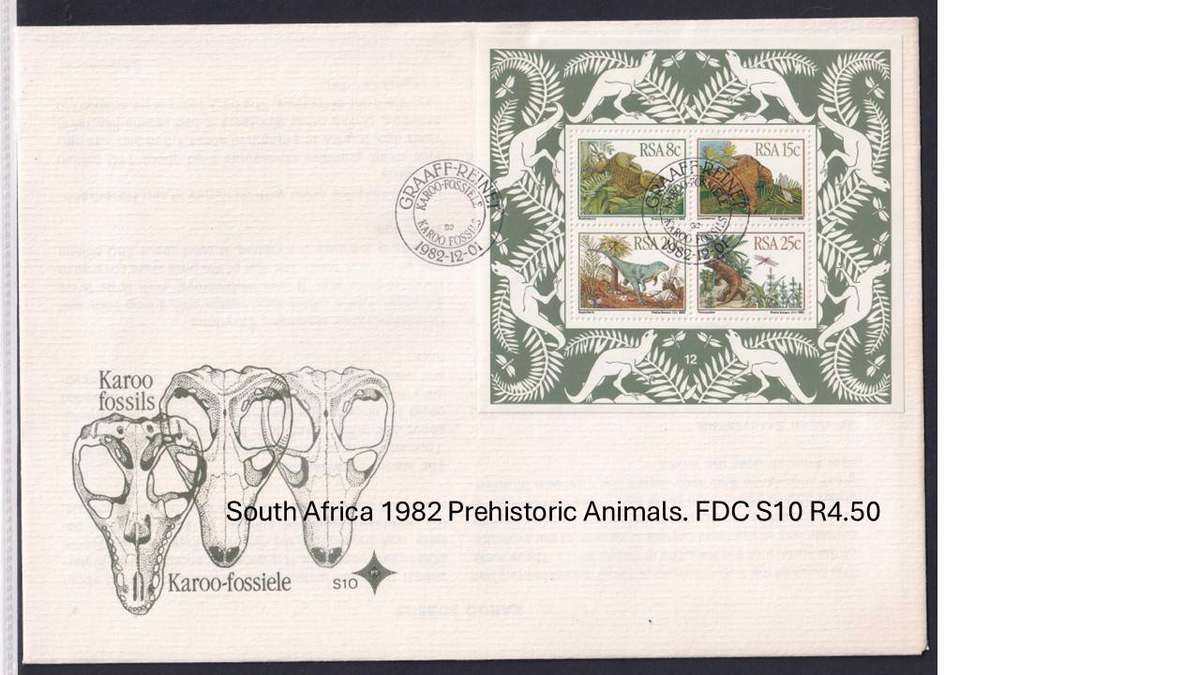South Africa 1982 Prehistoric Animals. FDC S10 R4.50