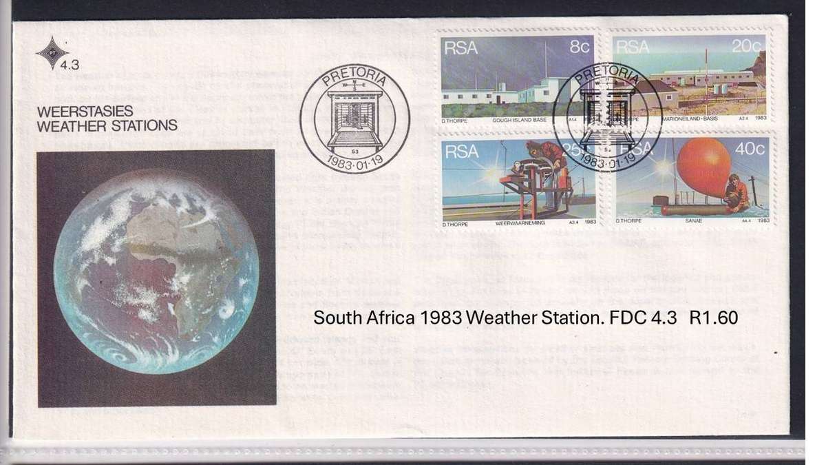South Africa 1983 Weather Station. FDC 4.3   R1.60