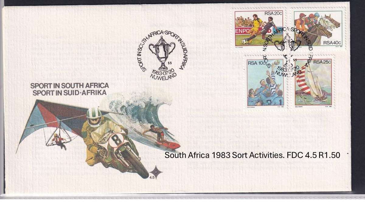 South Africa 1983 Sort Activities. FDC 4.5 R1.50