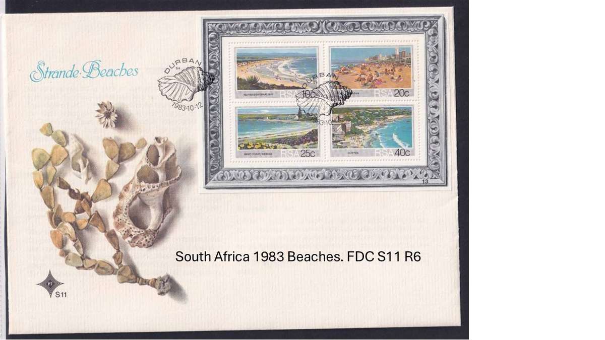 South Africa 1983 Beaches. FDC S11 R6