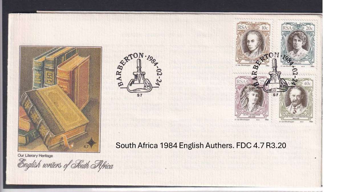 South Africa 1984 English Authers. FDC 4.7 R3.20
