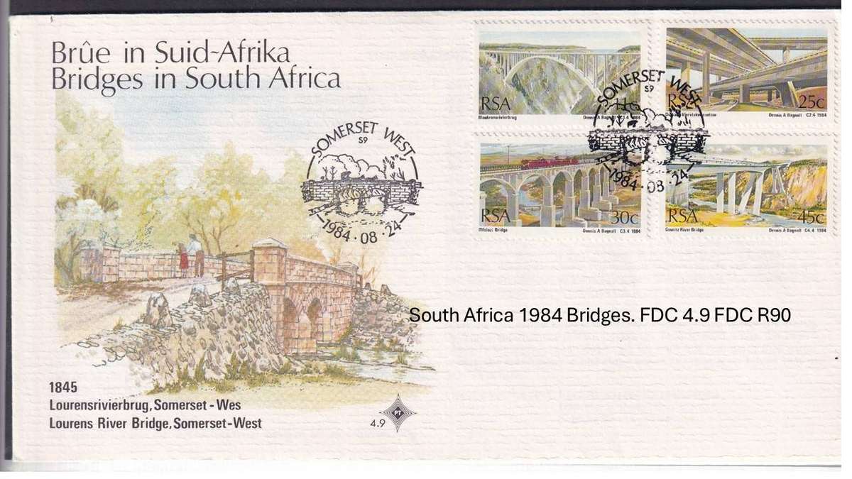 South Africa 1984 Bridges. FDC 4.9 FDC R90