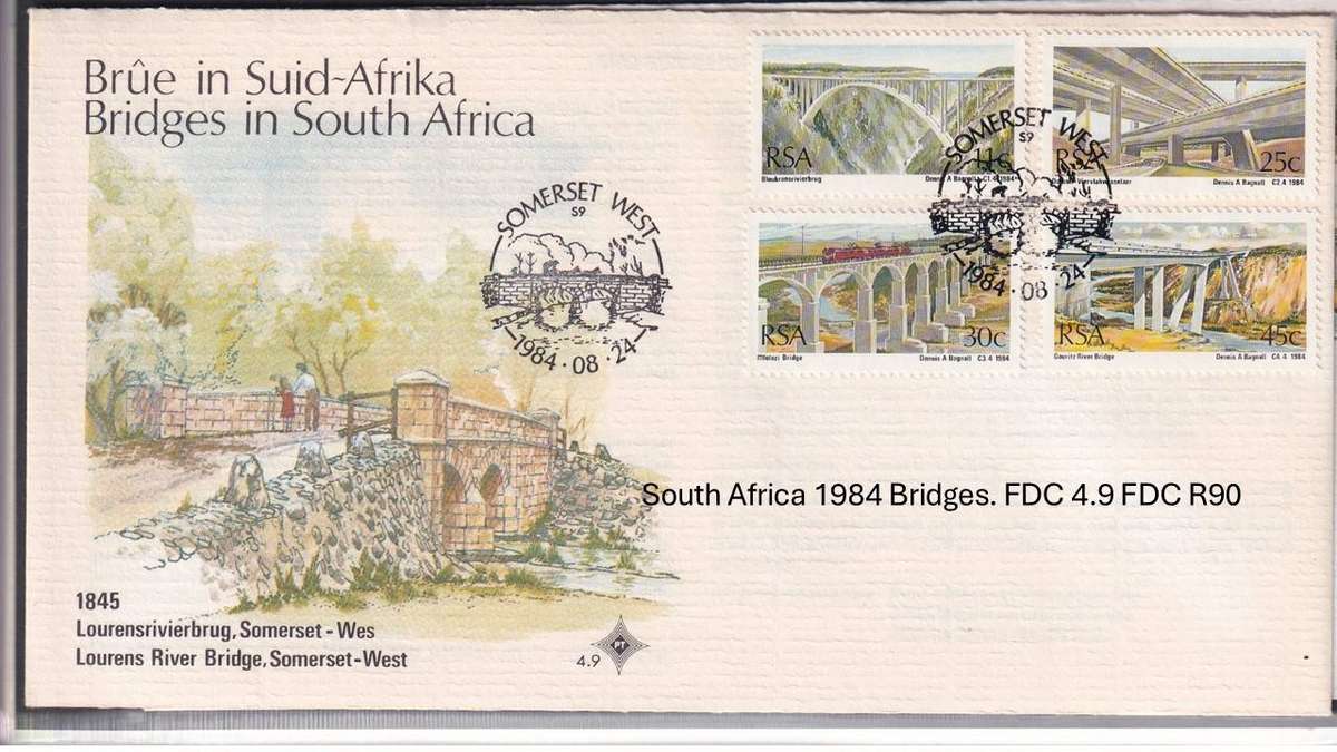South Africa 1984 Bridges. FDC 4.9 FDC R90