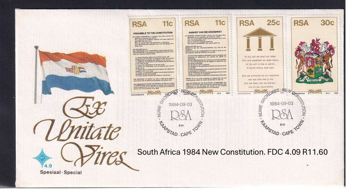 South Africa 1984 New Constitution. FDC 4.09 R11.60