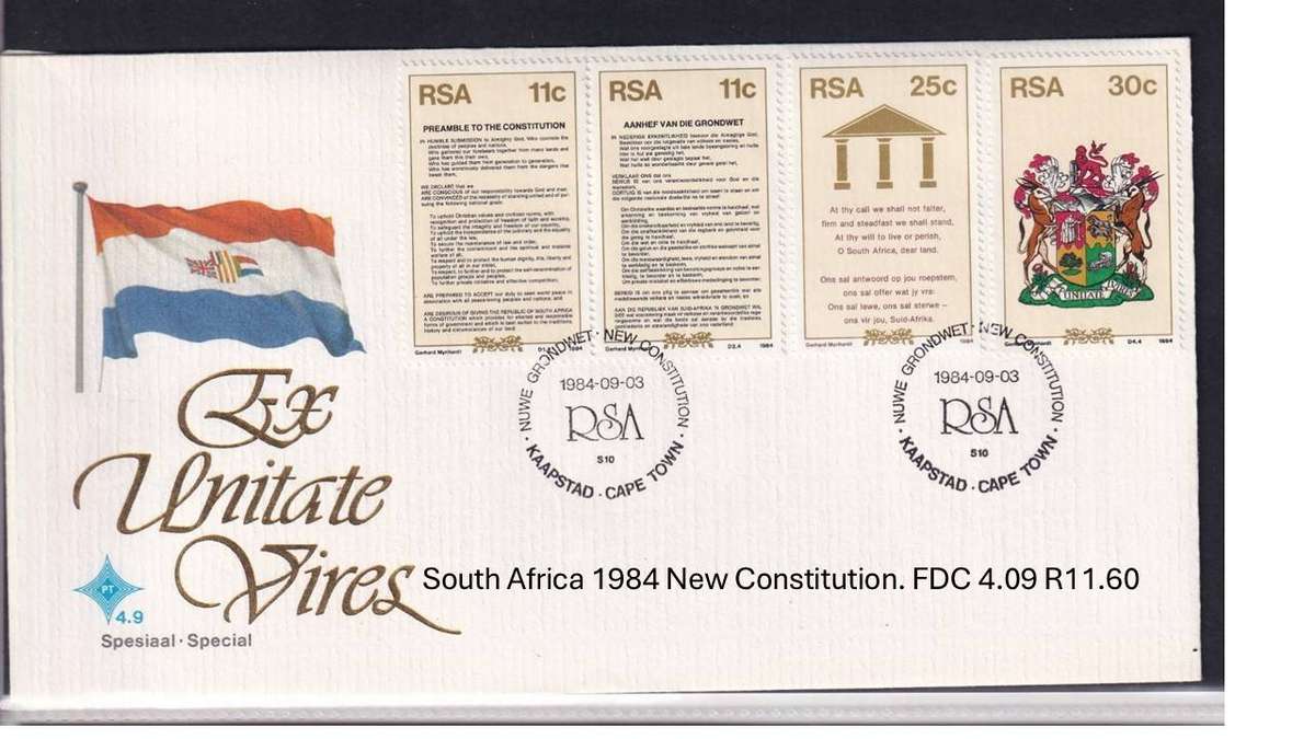 South Africa 1984 New Constitution. FDC 4.09 R11.60