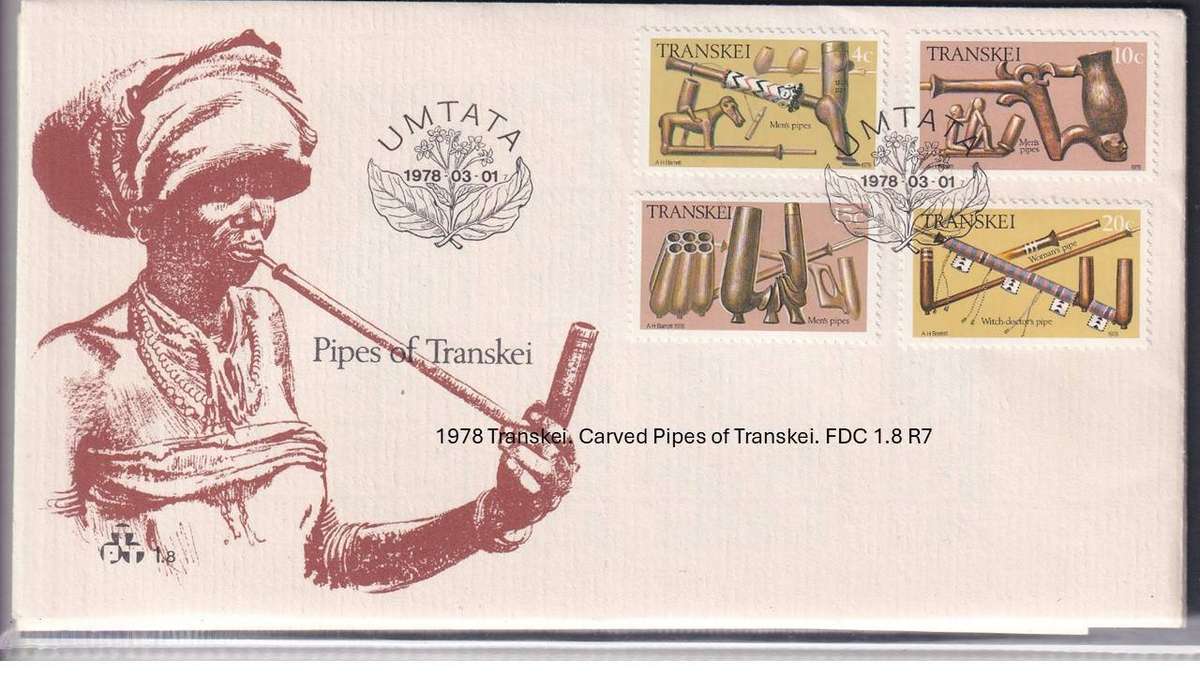 1978 Transkei. Carved Pipes of Transkei. FDC 1.8 R7