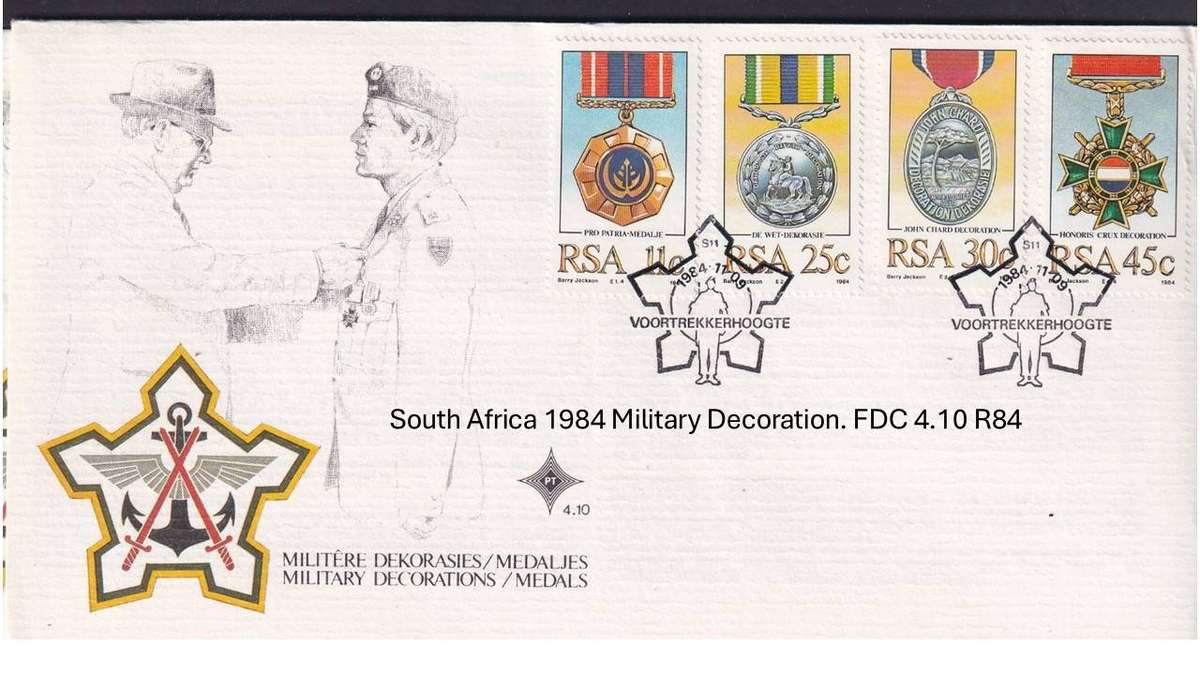 South Africa 1984 Military Decoration. FDC 4.10 R84