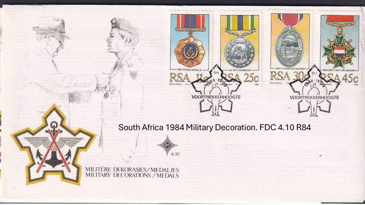 South Africa 1984 Military Decoration. FDC 4.10 R84