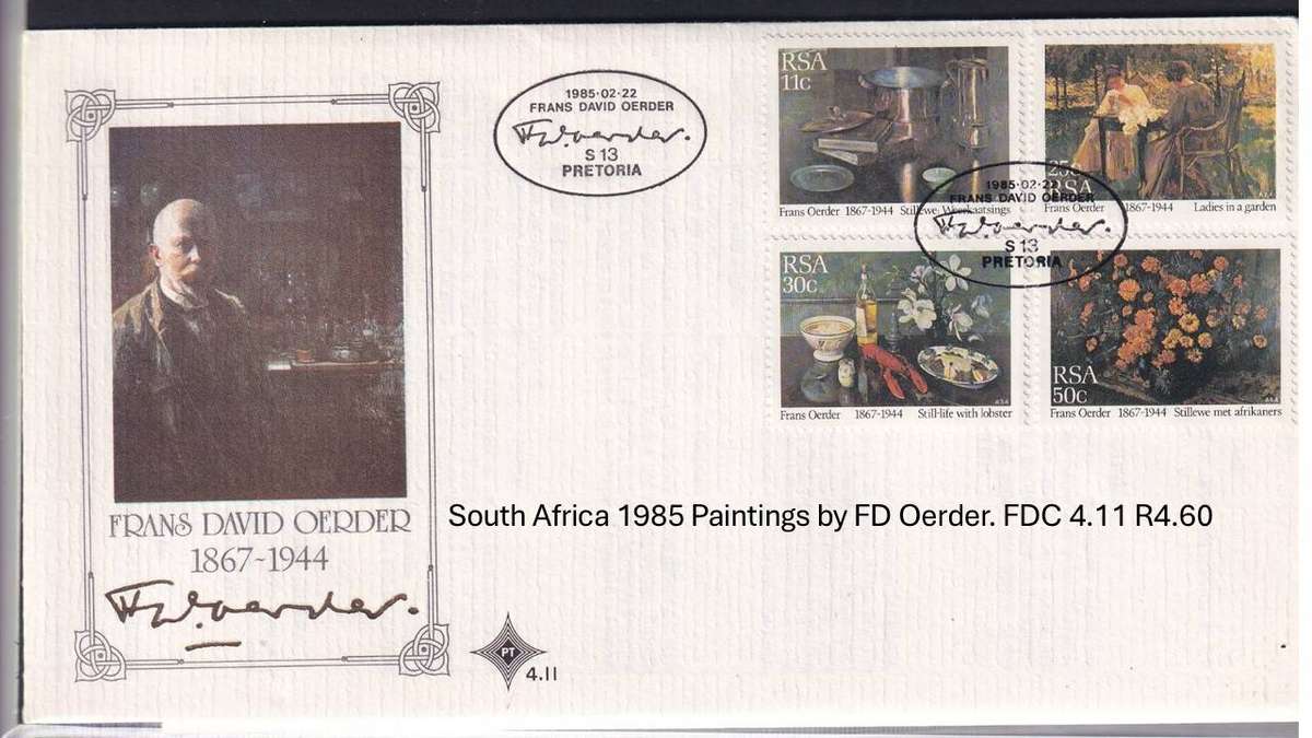 South Africa 1985 Paintings by FD Oerder. FDC 4.11 R4.60
