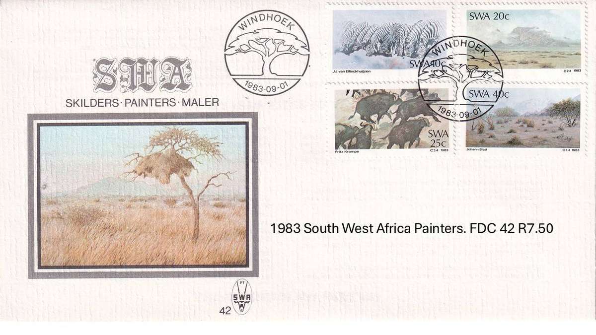 1983 South West Africa Painters. FDC 42 R7.50