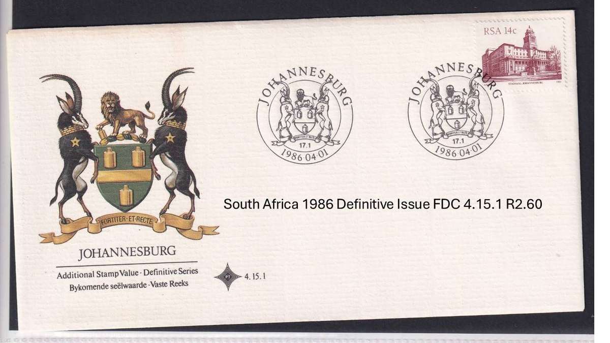 South Africa 1986 Definitive Issue FDC 4.15.1 R2.60