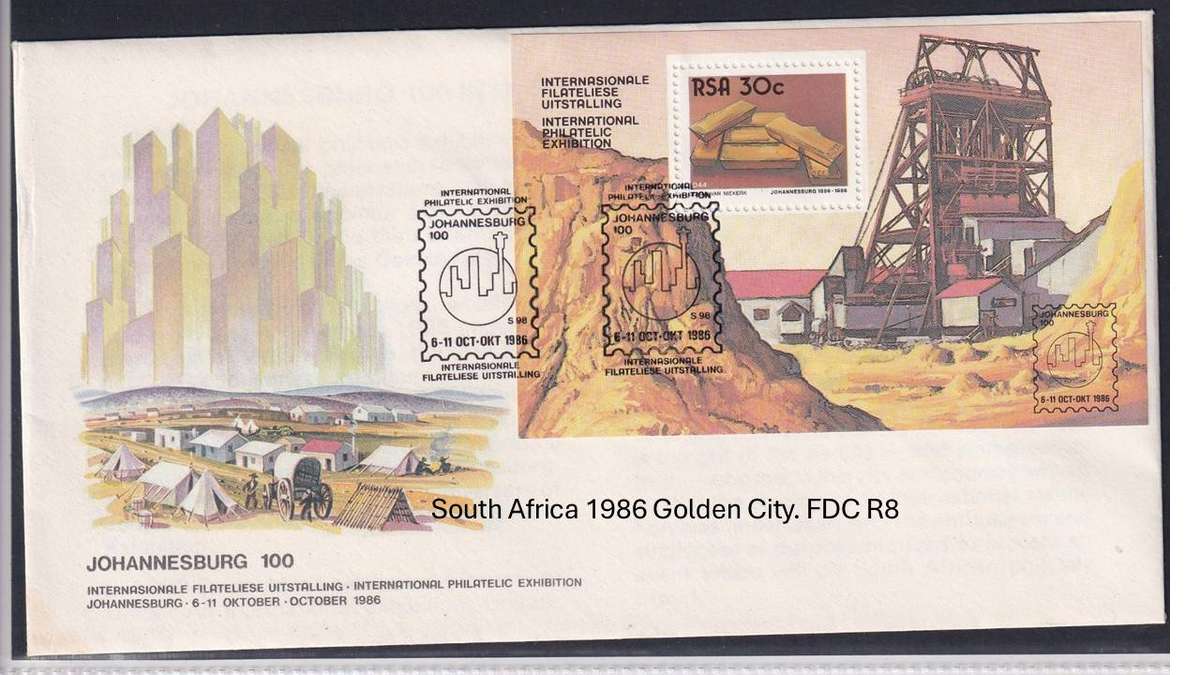 South Africa 1986 Golden City. FDC R8