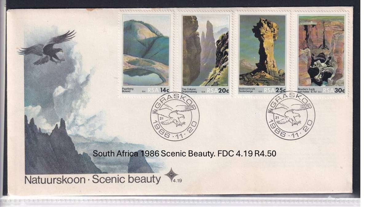South Africa 1986 Scenic Beauty. FDC 4.19 R4.50