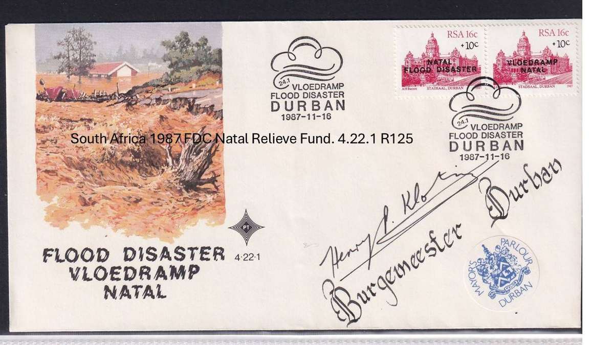 South Africa 1987 FDC Natal Relieve Fund. 4.22.1