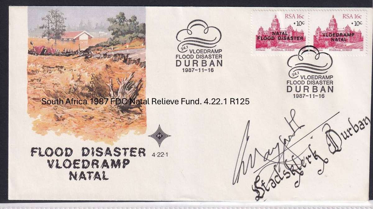 South Africa 1987 FDC Natal Relieve Fund. 4.22.1