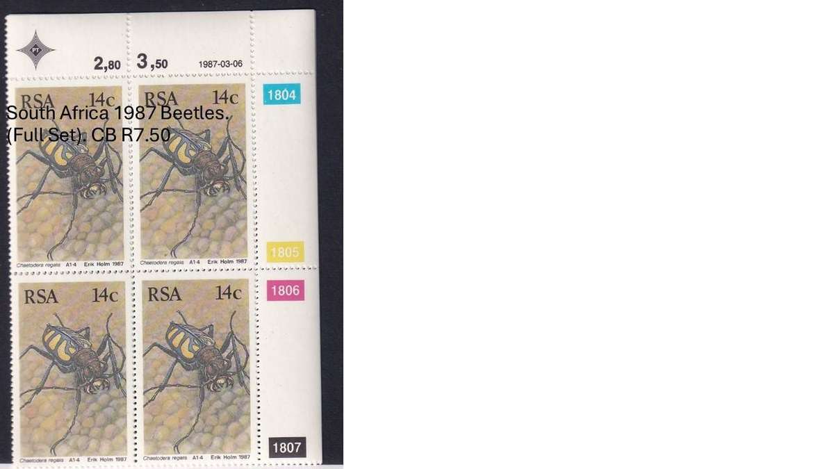 South Africa 1987 Beetles. (Full Set). CB R7.50