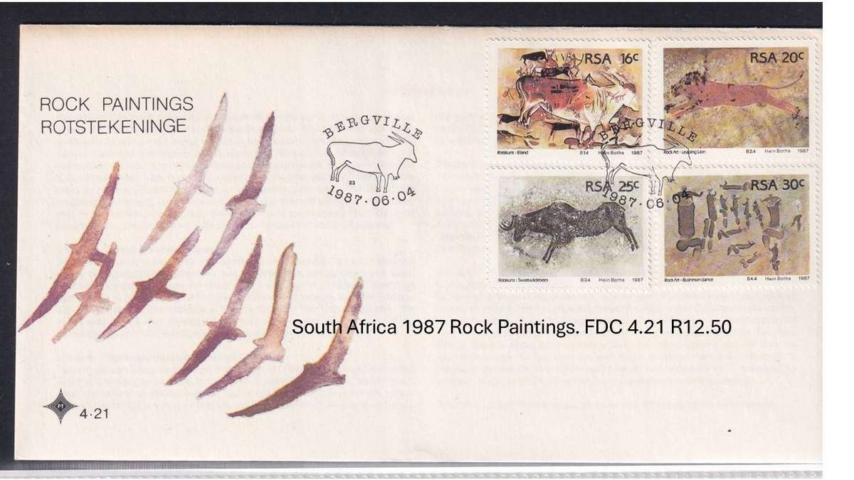 South Africa 1987 Rock Paintings. FDC 4.21 R12.50