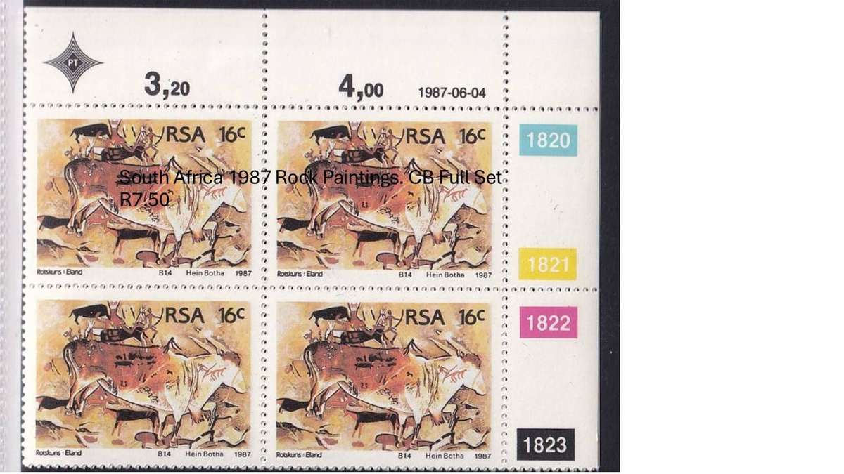 South Africa 1987 Rock Paintings. (Full Set) CB R7.50
