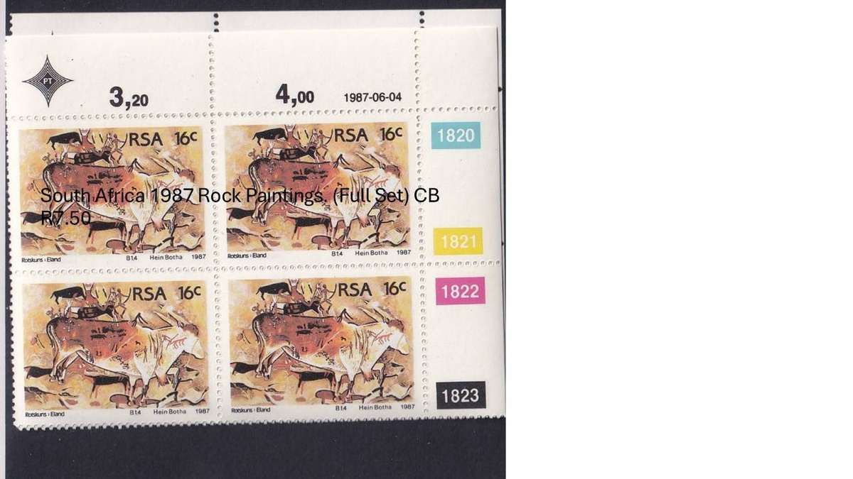 South Africa 1987 Rock Paintings. (Full Set) CB R7.50