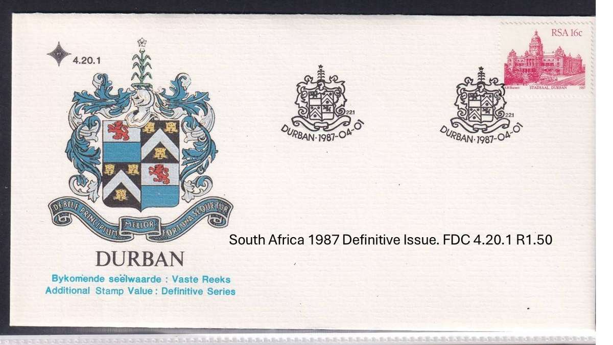 South Africa 1987 Definitive Issue. FDC 4.20.1 R1.50
