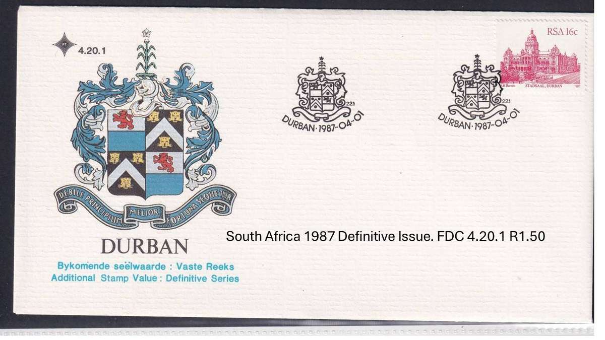 South Africa 1987 Definitive Issue. FDC 4.20.1 R1.50